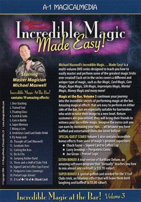 Incredible Magic At The Bar - Volume 3 by Michael Maxwell - DVD by Murphy's Magic Supplies, Inc.