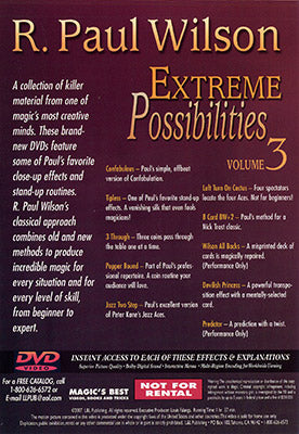 Extreme Possibilities Volume 3 by R. Paul Wilson - DVD by Murphy's Magic Supplies, Inc.