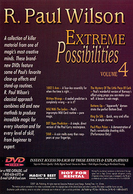 Extreme Possibilities Volume 4 by R. Paul Wilson - DVD by Murphy's Magic Supplies, Inc.