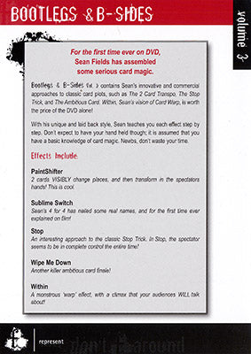 Bootlegs and B-Sides - Volume 3 by Sean Fields - DVD by Murphy's Magic Supplies, Inc.