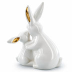 Elegant Ceramic Mother Bunny with Baby Figurine 8 Inches Tall by BestPysanky