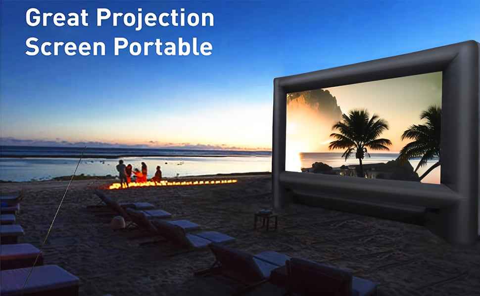 14Ft/16Ft/18Ft/20Ft/22Ft/24Ft Inflatable Movie Screen with Blower And Storage Bag - Enormous Blow-Up Outdoor Projection Screen for Backyard Movie Nights, Theme Parties And Celebrations