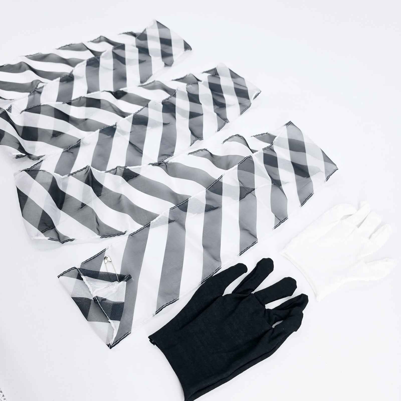 Black And White Gloves to Scarf, Stage Magic Trick Props, for Holiday Party Talent Show, 110.24inch Long Scarf, with Color Box Deluxe
