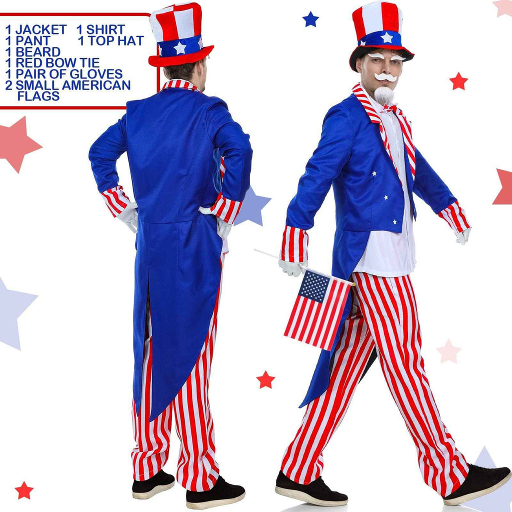 American Flag Set, Independence Day Cosplay Costume, Hat, Gloves, Movie Cosplay Costume Set