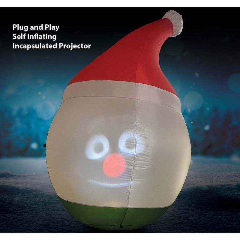 ANIMATED Inflatable Mr. Chill Talking Christmas Snowman with Built in Projector & Speaker Plug'n Play