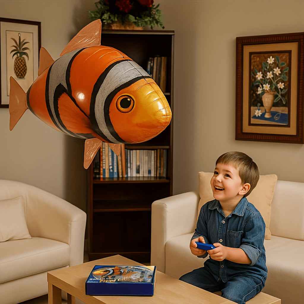 Remote Control Clownfish, Inflatable Remote Control Inflatable Balloon Clownfish Decoration, Suitable for Office, Home, Birthday Party, Wedding, Indoor Games