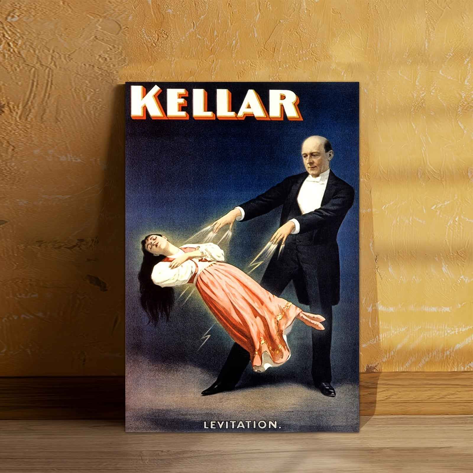 2D Flat, 2D Flat, 1pc a Vintage Magic Poster Featuring The Harry Kellar Levitation Illusion, Reproduced on Premium Canvas. This 12X18 Inch Artwork Is Perfect for Home Theaters, Performance Spaces, And As Gifts for Magic Lovers
