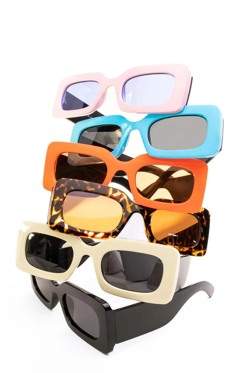 Thick Rectangle Rim Vintage Sunglasses by HalloweenStore.com