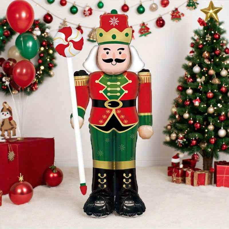 Giant 62-Inch Nutcracker Soldier Balloon - Inflatable Christmas Decoration for Indoor & Outdoor Parties