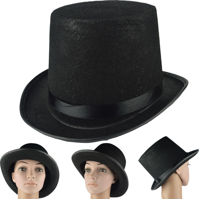 Black Magician Gentleman Top Hat – Classic Performer's Hat for Magic Shows & Cosplay