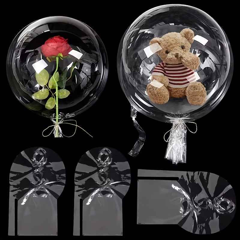 10pcs 26 Inch Enormous Transparent Balloons for Filling, 6 Mother'S Day Pre Stretched Ultra Wide Mouth Valentine'S Day Wave Balloons, Large Transparent Bubble Balloons for Weddings, Birthdays, And Party Decorations