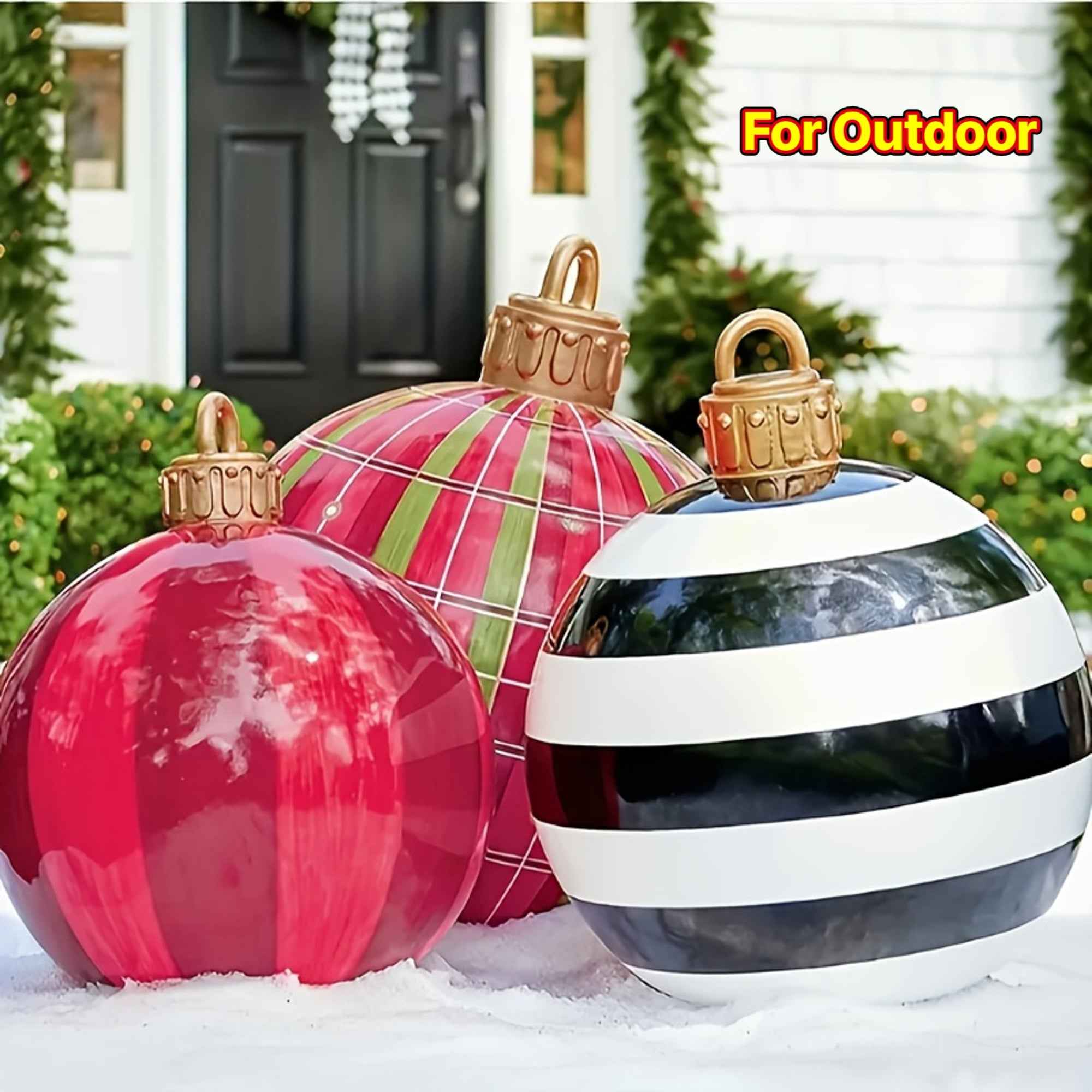 1pc PVC Inflatable Ball, 24-Inch Large Outdoor Fun Festive Atmosphere Printed Inflatable Decoration Ball
