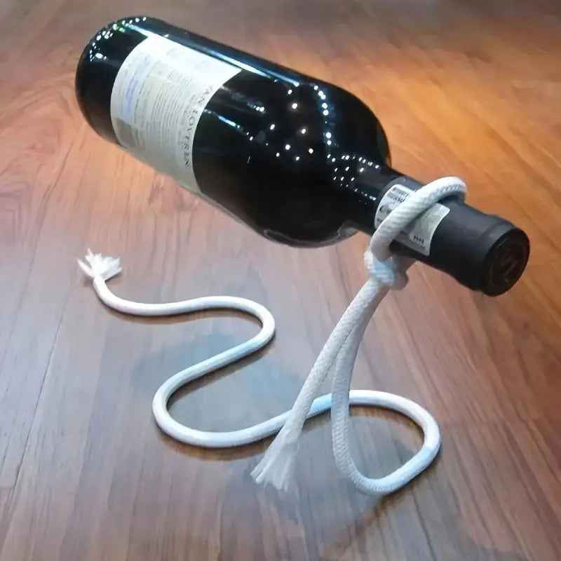 Stainless Steel Magic Suspending Rope Wine Holder - Floating Illusion Serpentine Bottle Rack, Creative Home Bar Decor & Novelty Gift, Wine Rack