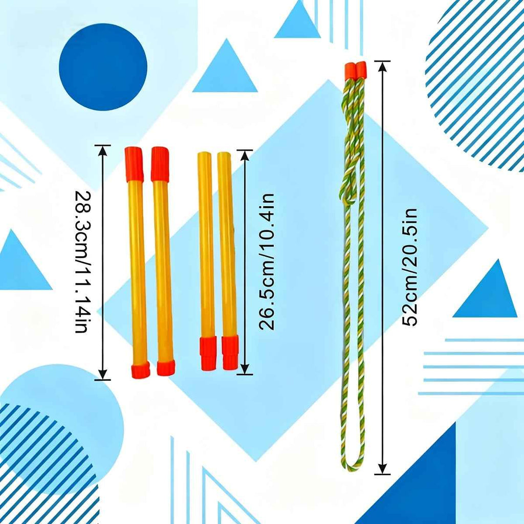 Bubble Rope, Double Rod Pull Rope Bubble Stick, Detachable, Bubble Circle Performance Toy, Bubble Blowing Tool, Suitable for Summer, Single or Multi-Person Outdoor Play Interaction, Suitable for Boys and Girls