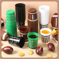 Set of 24 Football-Themed Plastic Cups, Each Holding 16 Ounces. These Reusable Cups Come in Four Different Designs And Are Perfect for Various Beverages Like, Beer, And Snacks, Making Them Ideal for Rugby Parties
