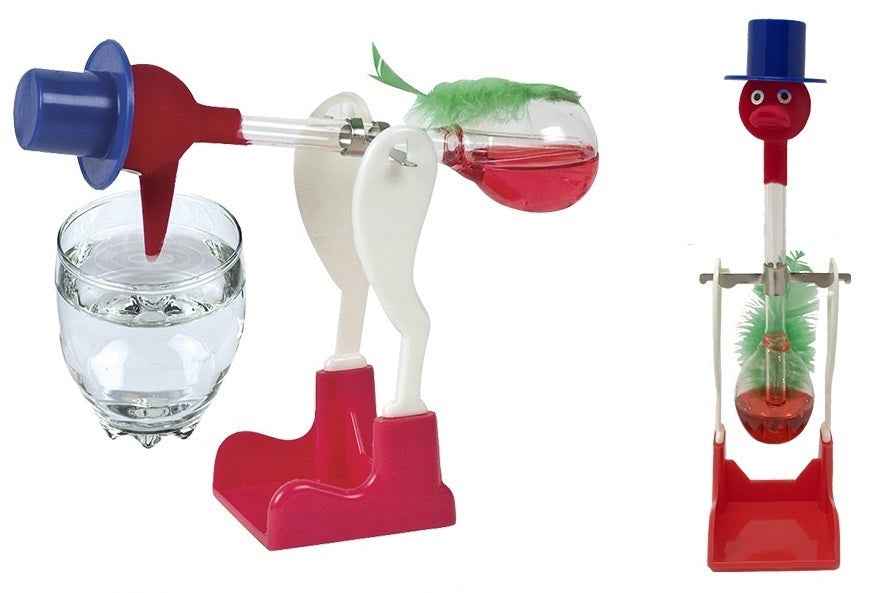 Perpetual Motion Desk Toy Vintage Novelty (Red) - STEM, School Science Retro Happy Dippy Dunking Bobbing Magic Famous Original Water Sippy Toy Thermodynamics Teacher Must Have For Classrooms Supplies Equipment A Great Gadget for Projects