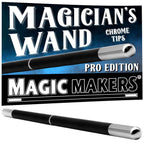 Magicians Wand - Black with Chrome Tips by Magic Makers