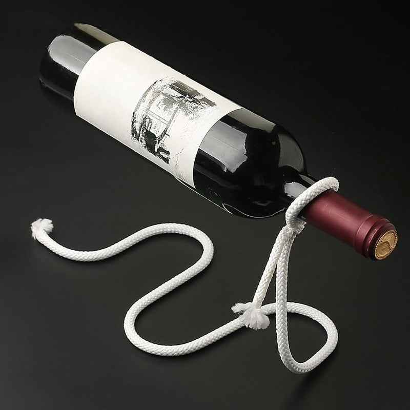 Stainless Steel Magic Suspending Rope Wine Holder - Floating Illusion Serpentine Bottle Rack, Creative Home Bar Decor & Novelty Gift, Wine Rack