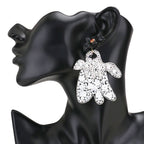 Flower Multi Bead Ghost Earrings Halloween Earrings by Madeline Love