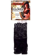 Steampunk Ruffled Black Lace Gloves by Masquerade