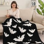 Halloween Bat Patterned Reversible Throw Blanket by Madeline Love