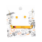 Halloween Boo Bar Cube Resin Pendant Necklace Earring Set by Madeline Love