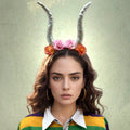 Halloween Floral Horned Crown Headband by Madeline Love