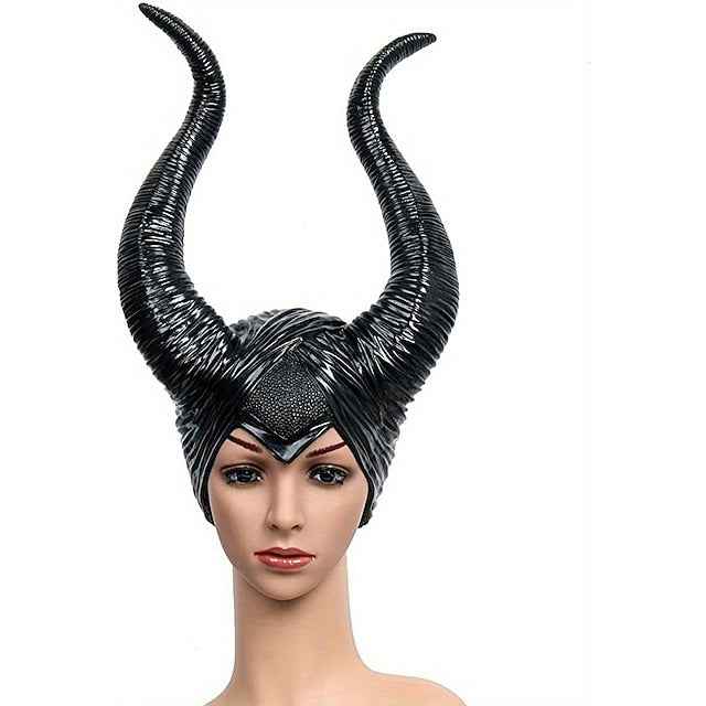 Halloween Witch Maleficent Hat Halloween Props Ox Horns Adults' Women's Halloween Halloween Carnival Easy Carnival Costume for Walpurgis Night