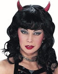 Adult Black Horned Light-Up Devil Wig by Masquerade