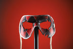 Two Face Harlequin Handmade Genuine Leather Mask in Red by Rockwell Masks