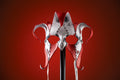 The Joker's Card-Joker Jester Handmade Genuine Leather Mask in Red by Rockwell Masks
