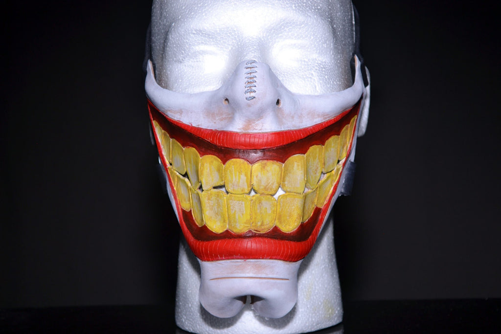 Smiling Handmade Genuine Leather Riding Mask by Rockwell Masks