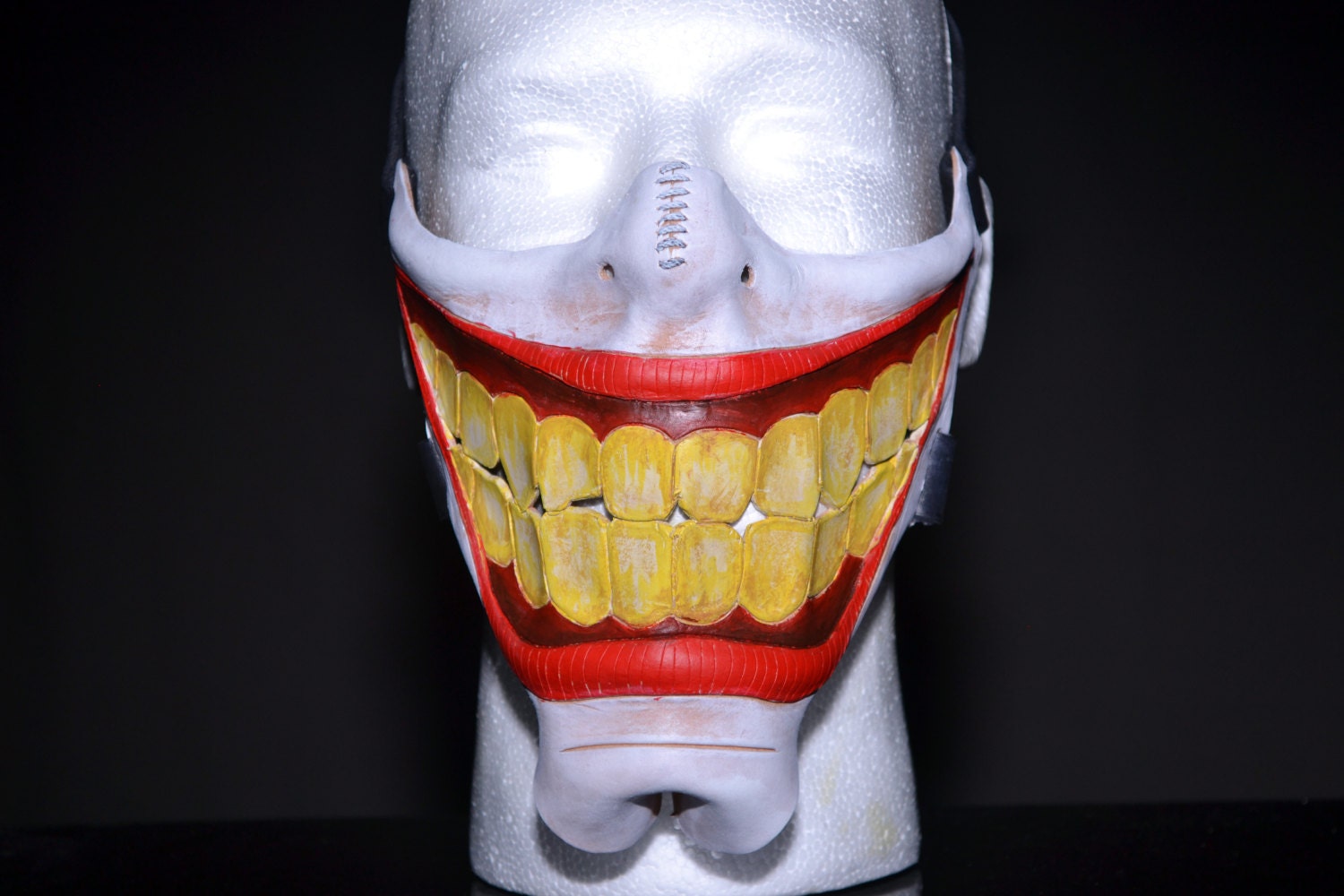Smiling Handmade Genuine Leather Riding Mask by Rockwell Masks