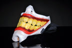Smiling Handmade Genuine Leather Riding Mask by Rockwell Masks