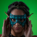 Handmade Genuine Leather Mask in Blue by Rockwell Masks