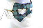 Handmade Genuine Leather Mask in Blue by Rockwell Masks