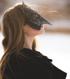 Black Raven Handmade Genuine Leather Mask by Rockwell Masks
