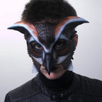 In Stock - Horned Owl Handmade Genuine Leather Mask by Rockwell Masks