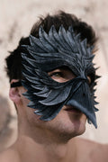 Black Raven Handmade Genuine Leather Mask by Rockwell Masks