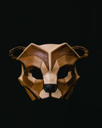 Geometric Grizzly Bear Leather Mask by Rockwell Masks