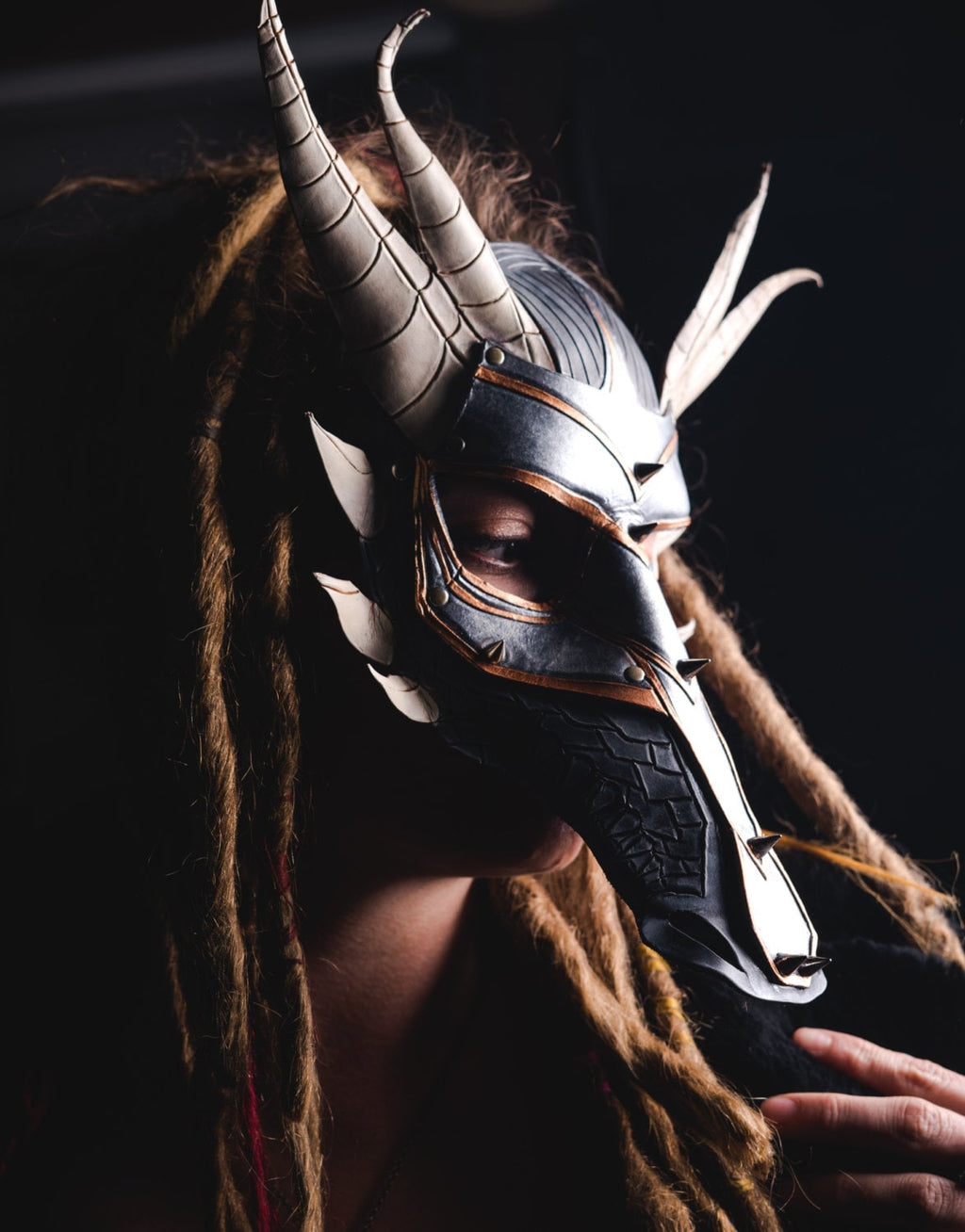 Dragon Handmade Genuine Leather Mask by Rockwell Masks
