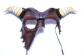 Beast of the Opera - Handmade Genuine Leather Mask with Horns in Natural Colors by Rockwell Masks