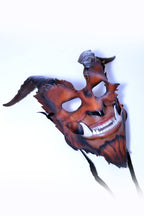 The Beast - Handmade Genuine Leather Mask with Horns in Natural Colors by Rockwell Masks