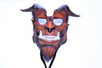 The Beast - Handmade Genuine Leather Mask with Horns in Natural Colors by Rockwell Masks