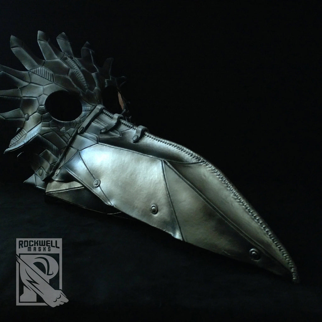 Large Raven Plague Doctor Handmade Genuine Leather Mask by Rockwell Masks