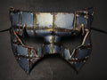 Handmade Genuine Leather Mask in Silver Rust by Rockwell Masks