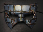 Handmade Genuine Leather Mask in Silver Rust by Rockwell Masks