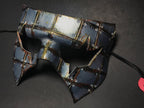 Handmade Genuine Leather Mask in Silver Rust by Rockwell Masks