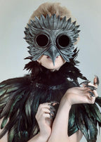 Black Raven Goggles Handmade Genuine Leather Mask by Rockwell Masks