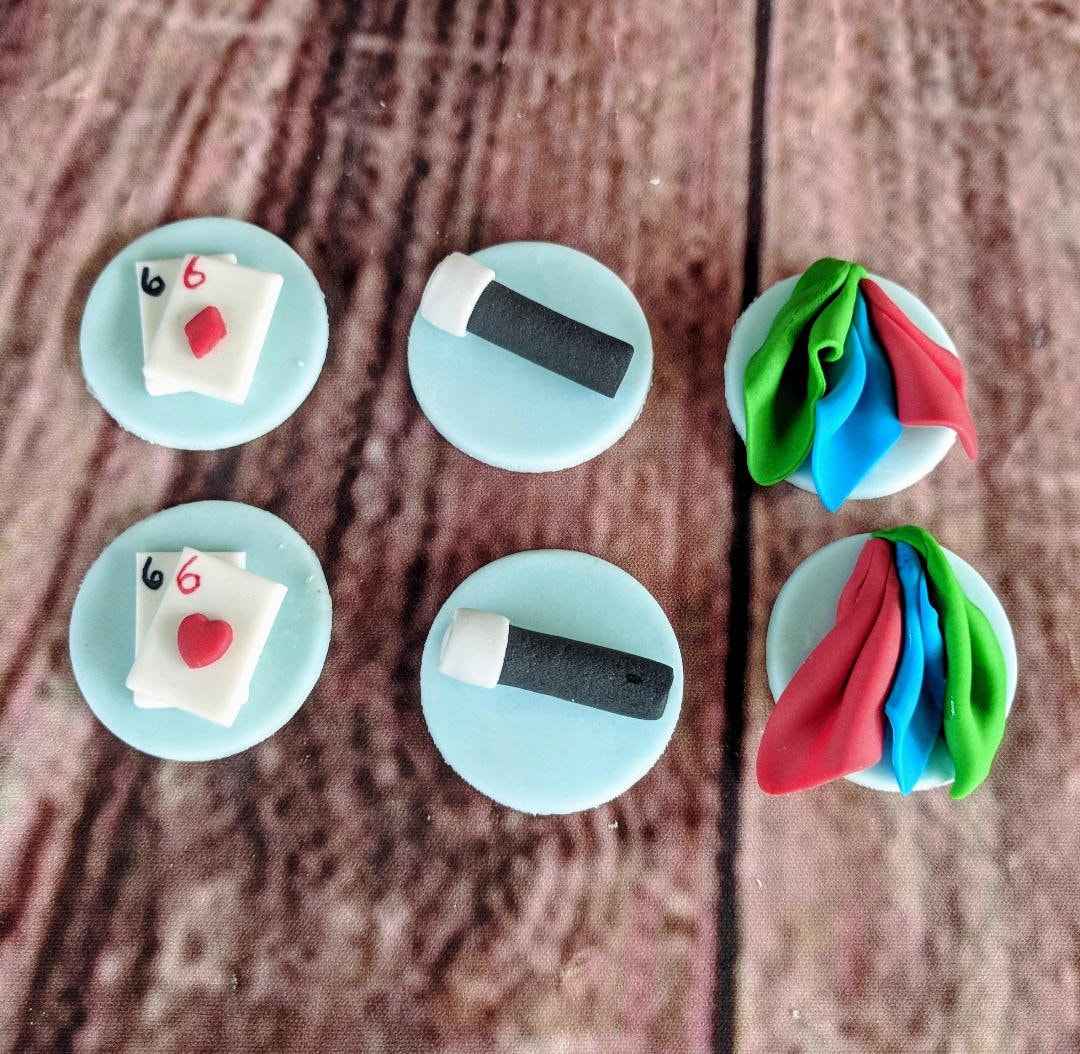 Fondant Magic theme cake topper set magic rabbit